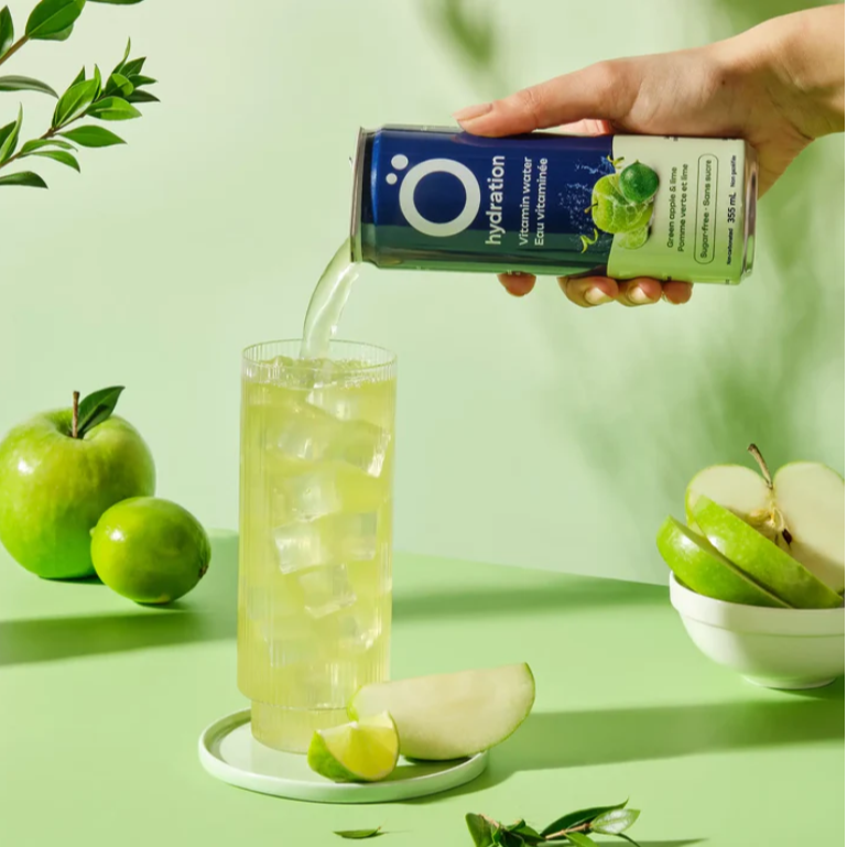 Eau vitaminée avec électrolytes & antioxydants - Pomme verte & Lime ohration mains