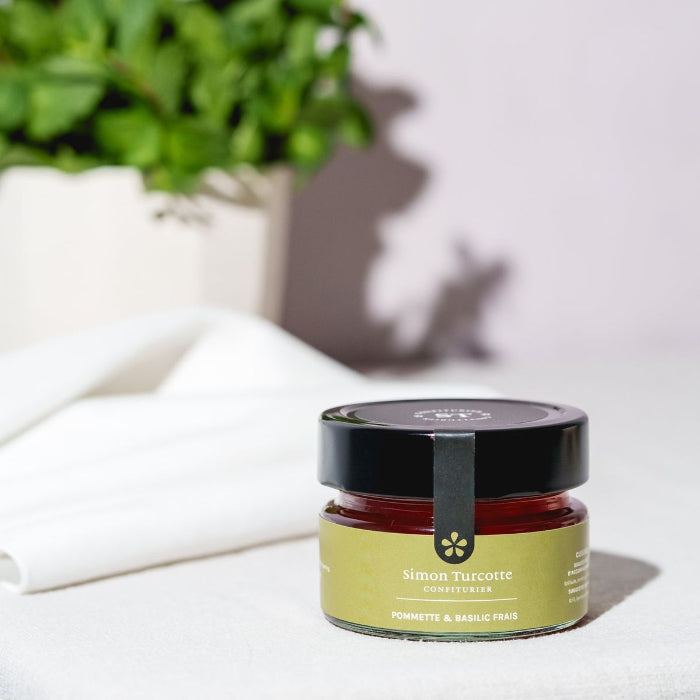 Gelée végane de pommette & basilic frais face