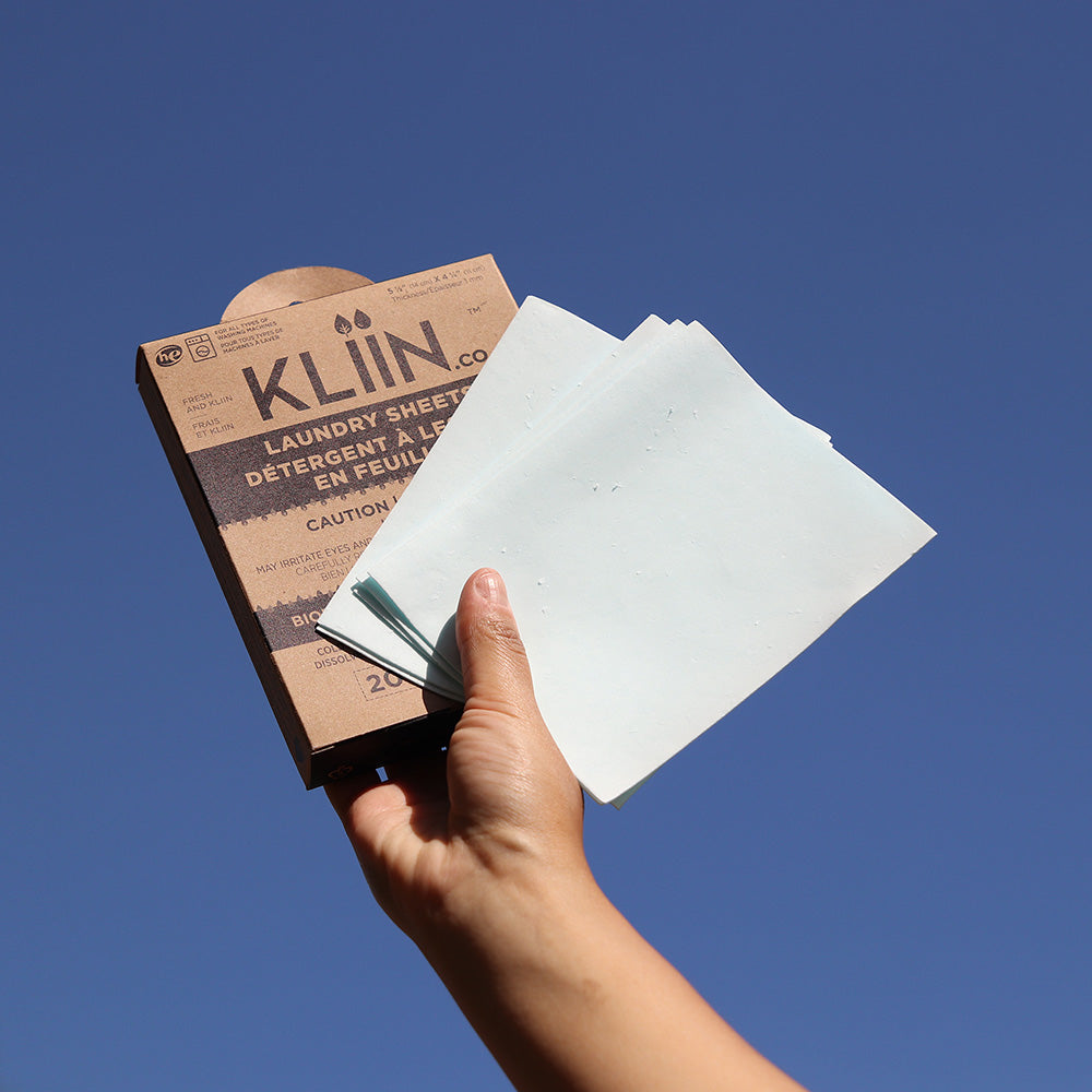 *Un seul échantillon par commande* Lot de 2 feuilles de détergent à lessive biodégradable