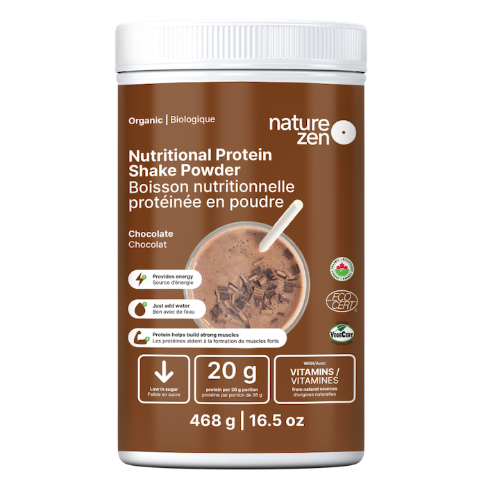 Boisson nutritionnelle protéinée biologique en poudre avec vitamines et sans gluten