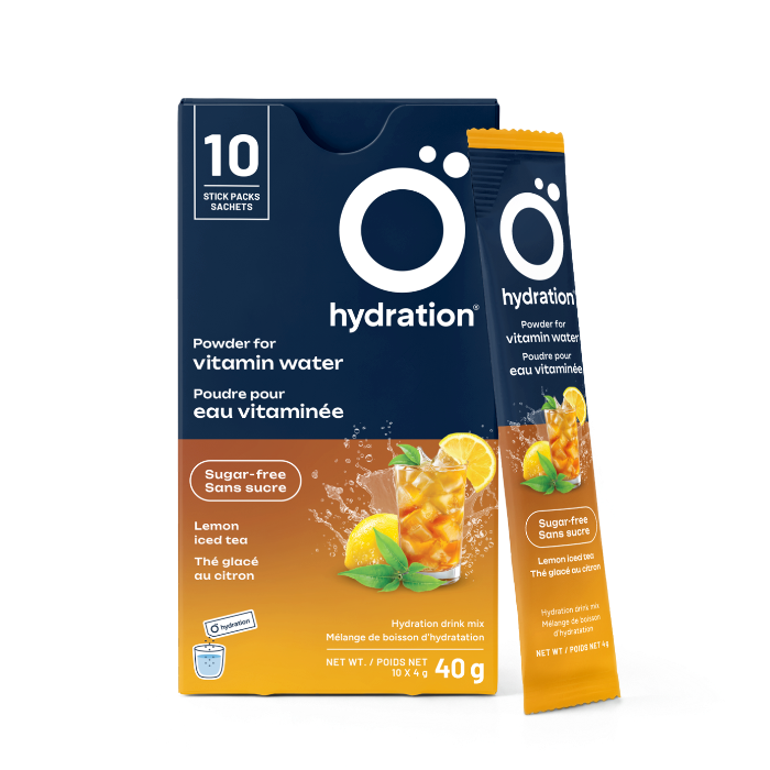 Booster d'hydratation pour l'immunité avec des vitamines et des antioxydants (10 sachets individuels)- Thé glacé au citron