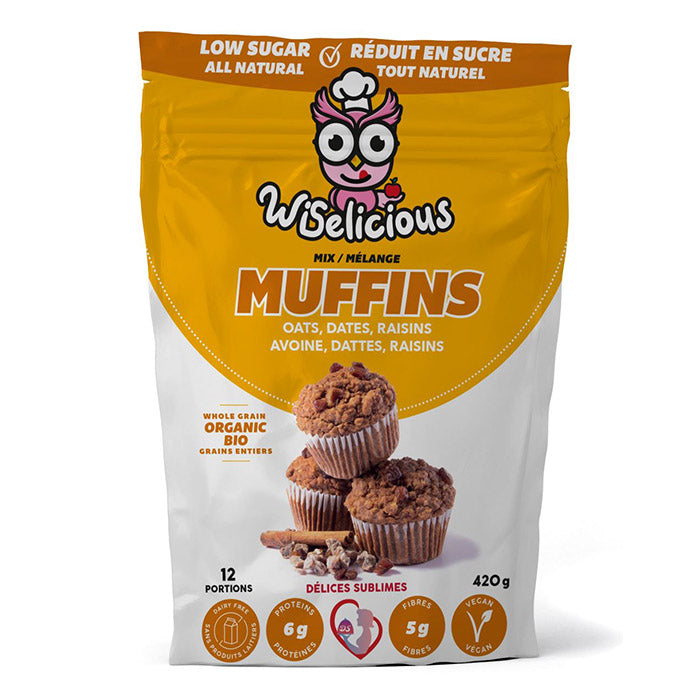 Mélange à Muffin Avoine, Dattes et Raisins WiseLicious
