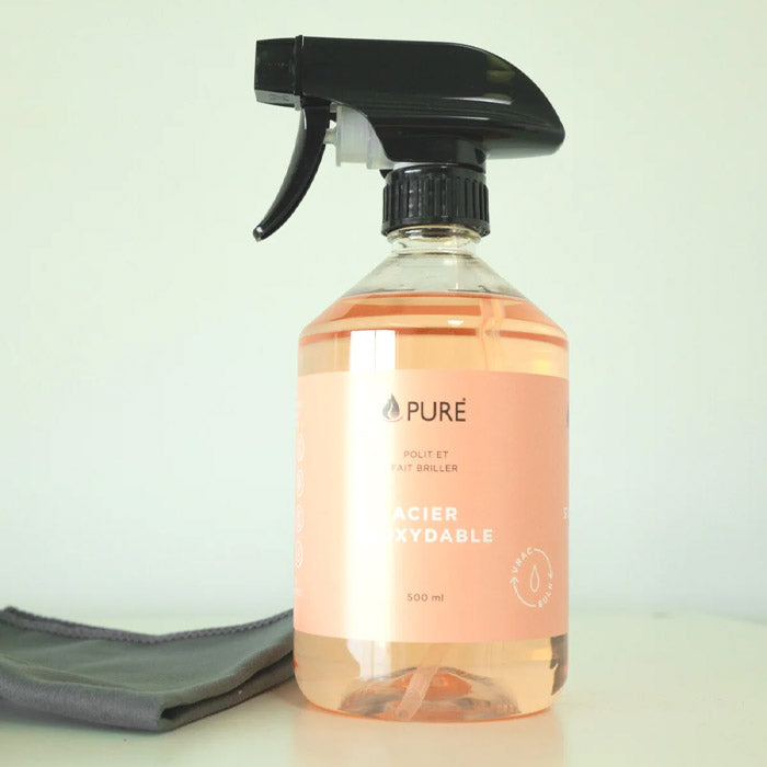 Nettoyant acier inoxydable avec linge