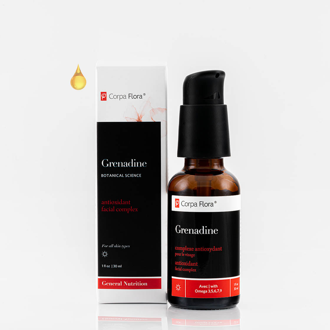 Complexe végétal antioxydant pour le visage, tous types de peaux - Grenadine