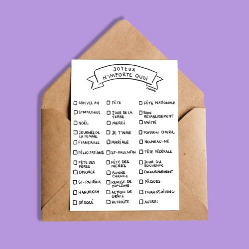 Carte - Joyeux n'importe quoi