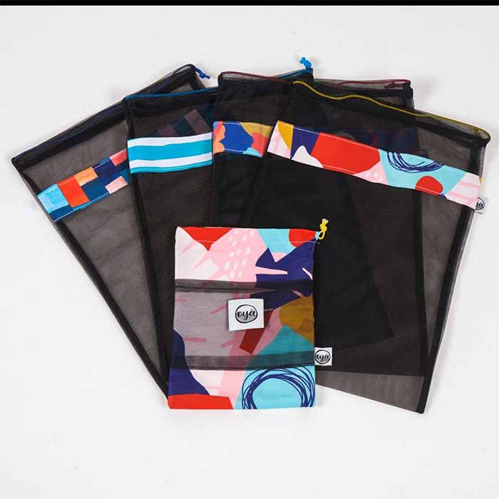 Set of fruit & vegetable bags - Black mesh
