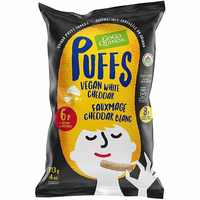 Puffs au quinoa sans gluten & véganes - Fauxmage Cheddar blanc
