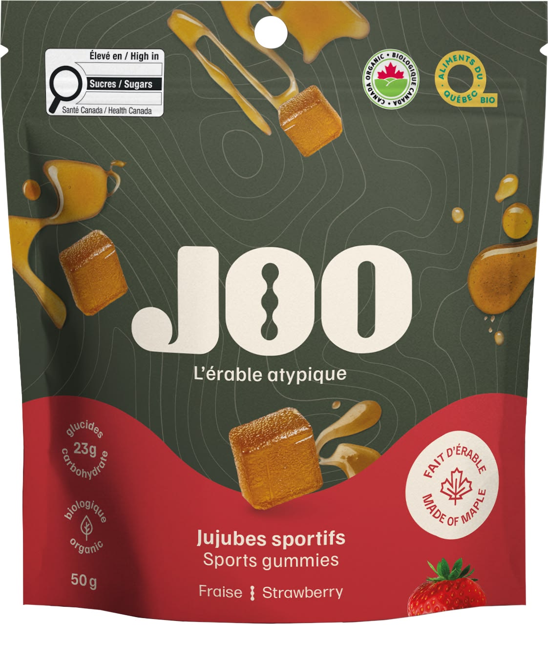 Jujubes au sirop d'érable bio et véganes - Fraise