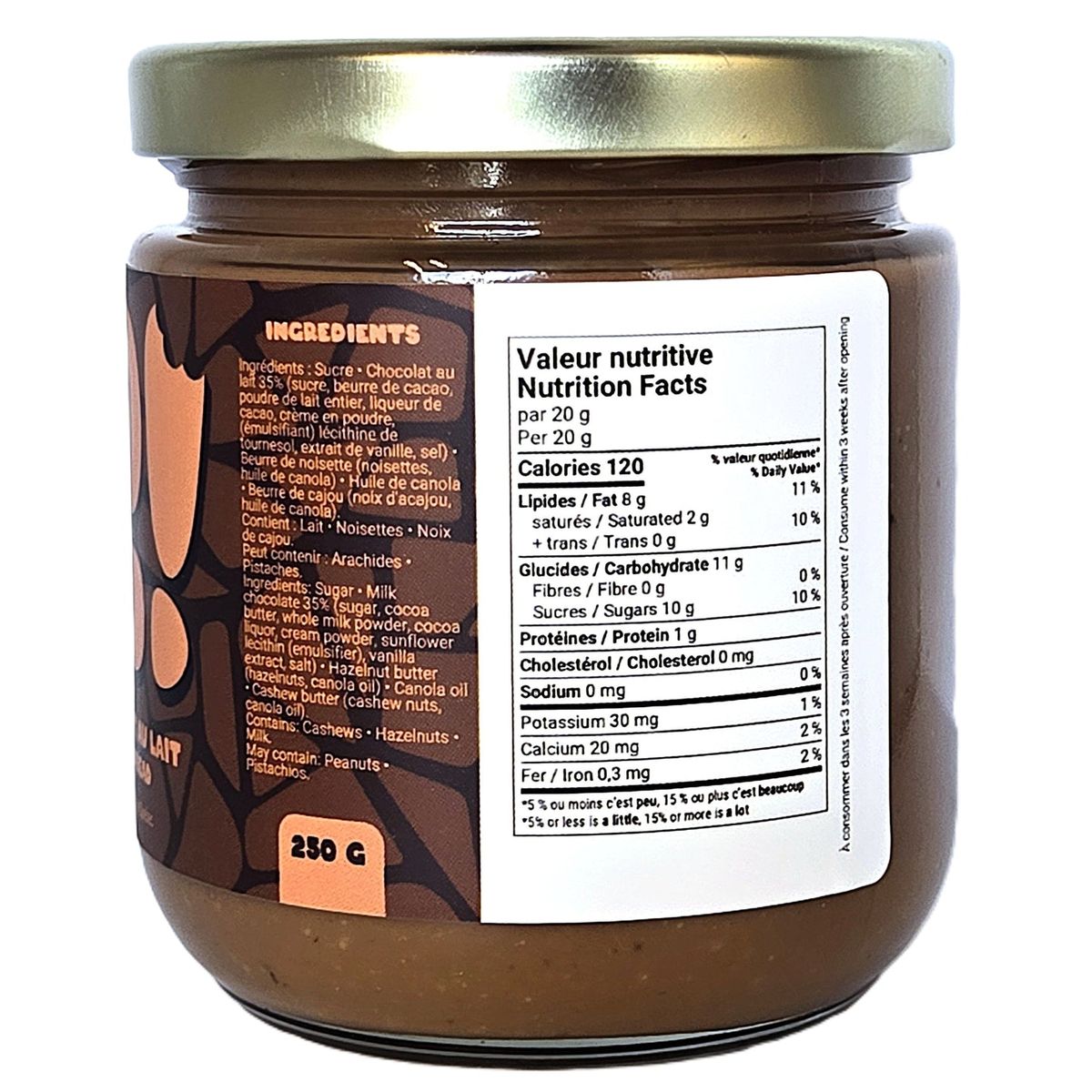 Tartinade de noisette & chocolat au lait