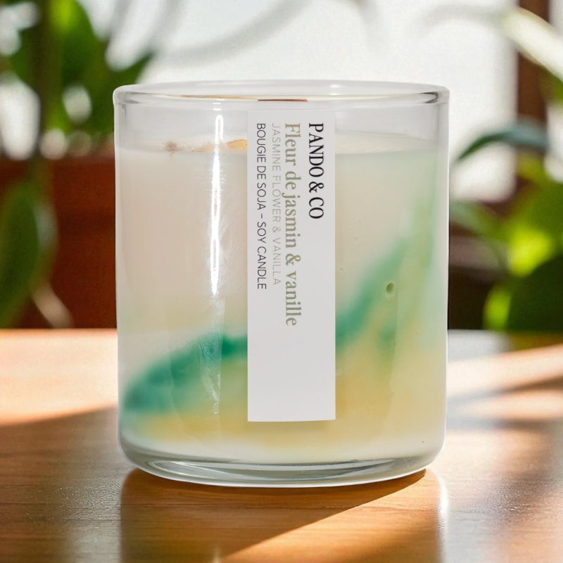 Bougie de soja - Fleur de jasmin & vanille