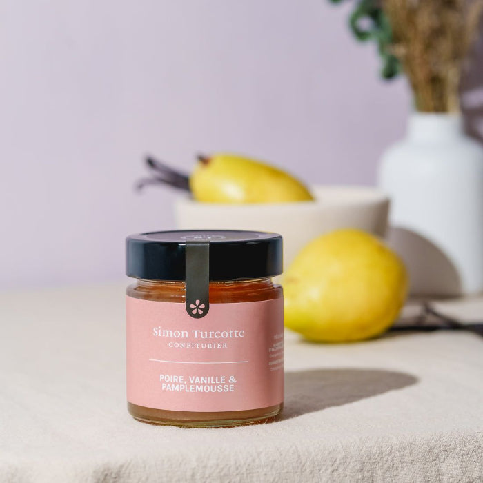 Confiture - Poires, vanille & pamplemousse simon turcotte face