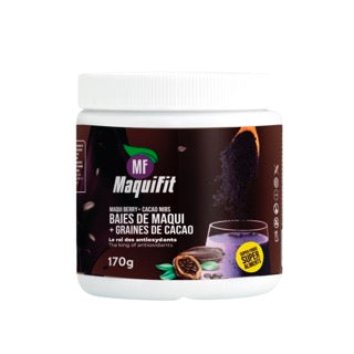 Maqui berry powder with cocoa seeds