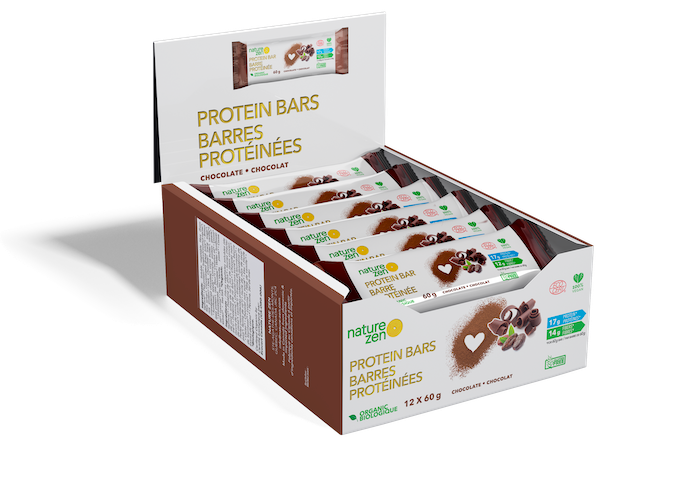 Barre de protéines biologiques sans gluten et sans noix - Chocolat