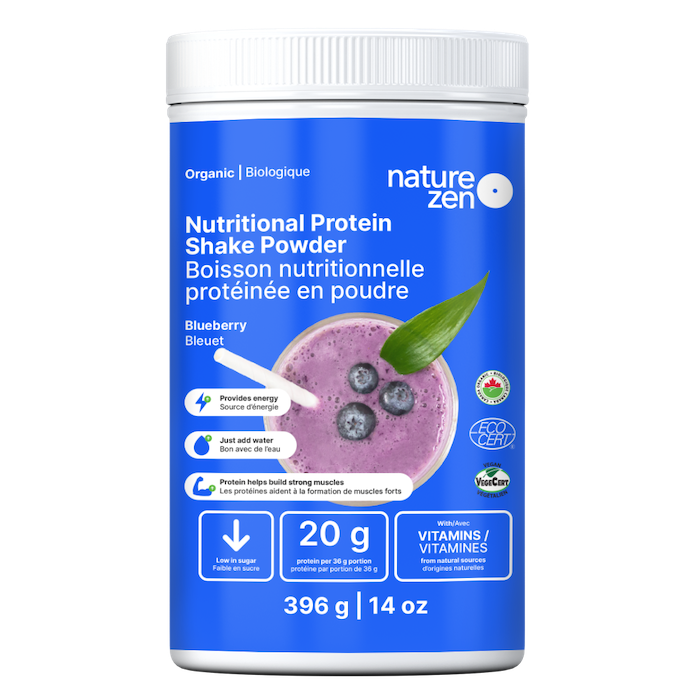 Boisson nutritionnelle protéinée biologique en poudre avec vitamines et sans gluten