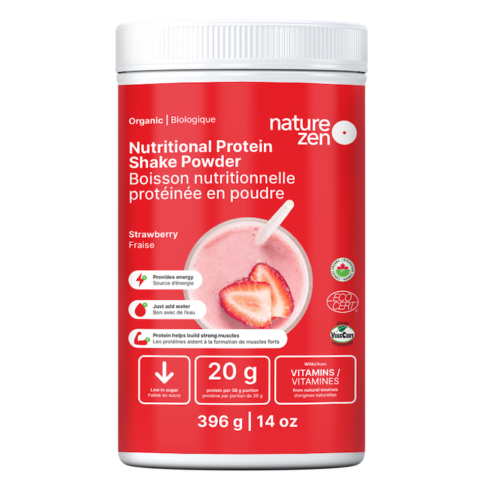 Boisson nutritionnelle protéinée biologique en poudre avec vitamines et sans gluten