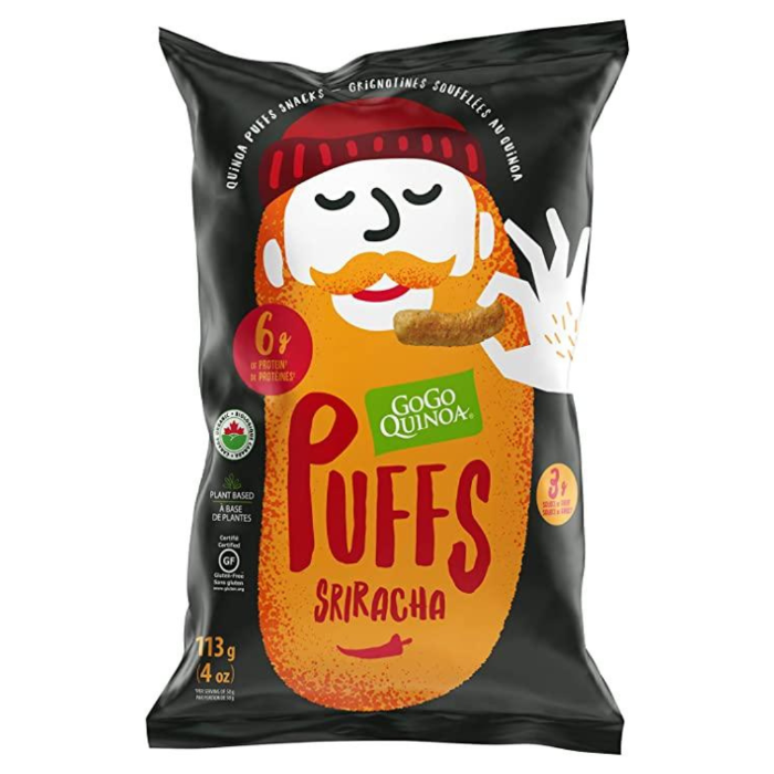 Puffs au quinoa sans gluten & véganes - Sriracha