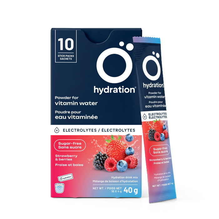 Booster d'hydratation pour une superhydratation avec électrolytes  (10 sachets individuels) - Baies et fraises