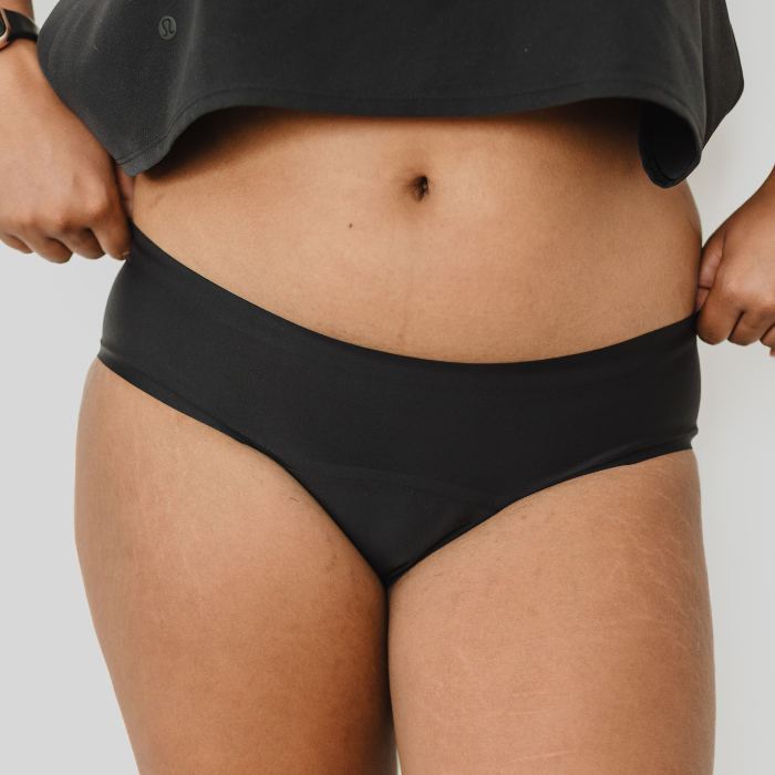 Culotte menstruelle - Taille Basse Sans Couture Noir