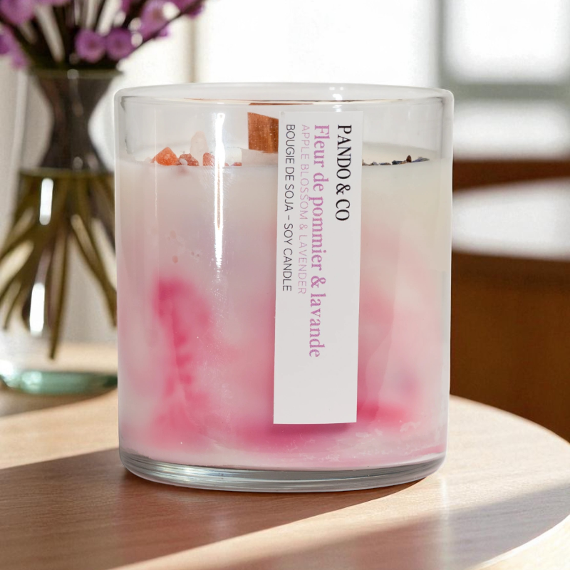 Bougie de soja - Fleur de pommier & lavande