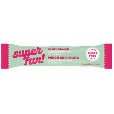 * Un seul échantillon par commande * Thé glacé instantané Superfun - Punch aux fruits