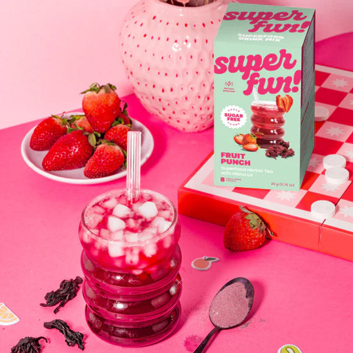 * Un seul échantillon par commande * Thé glacé instantané Superfun - Punch aux fruits