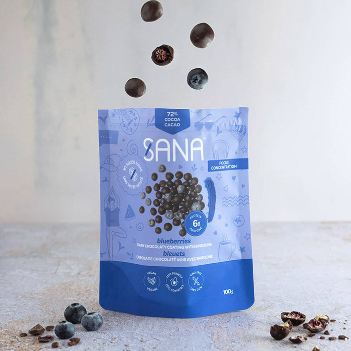 Dark chocolate-covered blueberries - Spirulina