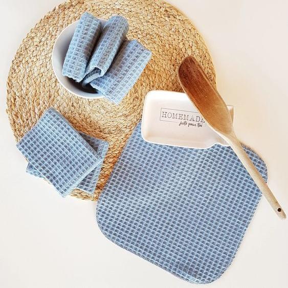 Essuie-touts de coton lavables et réutilisables - Ensemble de 6