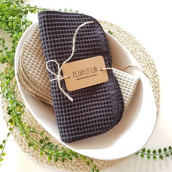 Essuie-touts de coton lavables et réutilisables - Ensemble de 6