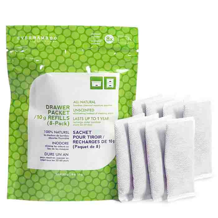 Désodorisant et déshumidificateur au charbon de bois de bambou moso - Pour tiroirs