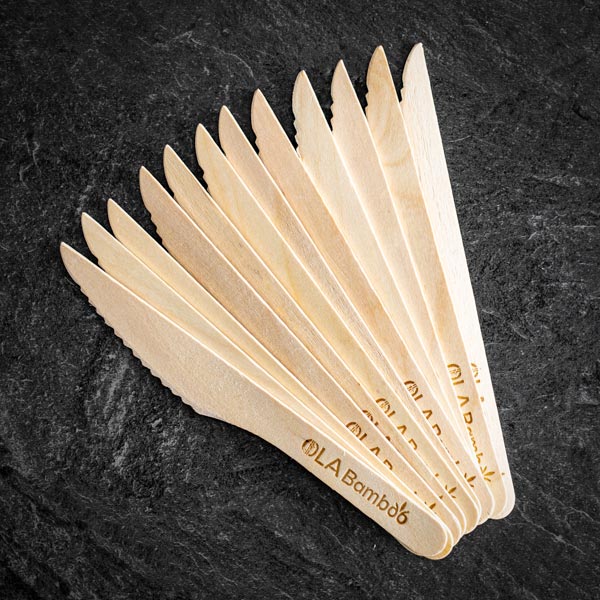 Ustensiles en bois compostables (boîte de 12)