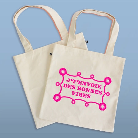 Sac réutilisable - J'tenvoie des bonnes vibes